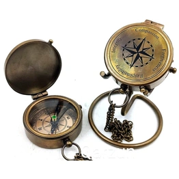 Nautical Compass Integrity Compassion Engraved Solid Brass Navigational Vintage Marine Compass with Display stand Anniversary Gift