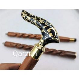 Best Quality Brass Flower Leaf Victorian Handle brass wands-walking cane-Walking Stick-canes STEAMPUNK Gift