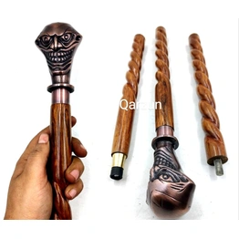 Antique style Joker Head Walking Cane Victorian Style rope Walking Stick Foldable Wooden Cane Best For Gift