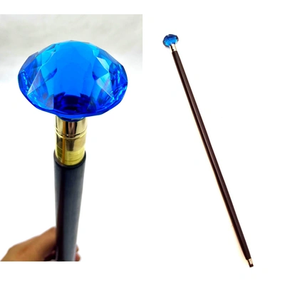 Acrylic Crystal Handle wood walking stick cane 3 part open stick