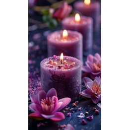 Purple blossom candle