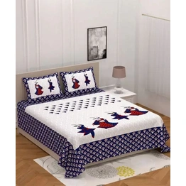 Rajasthani Jaipuri Barmeri Bedsheet with 2 Pillow Covers. Bed sheets Can Keep You Cool In Summer And Warm In Winter.