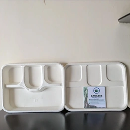 SQUARE MEAL TRAY 4 CP WITH LID