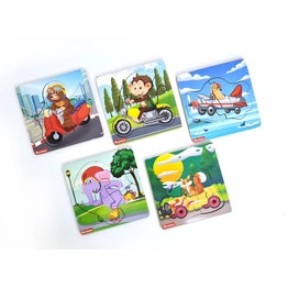 Bumbee | Wooden Board Puzzle (Set of 5)- Animal riding vehicle theme