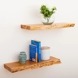 Live Edge Rustic Wood Floating Shelves