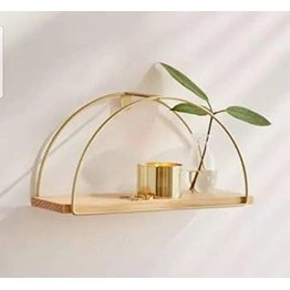 Golden D Shape Floating Shelve