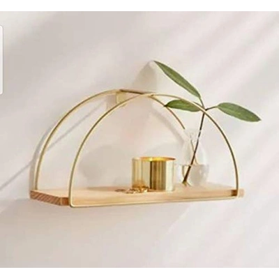 Golden D Shape Floating Shelve