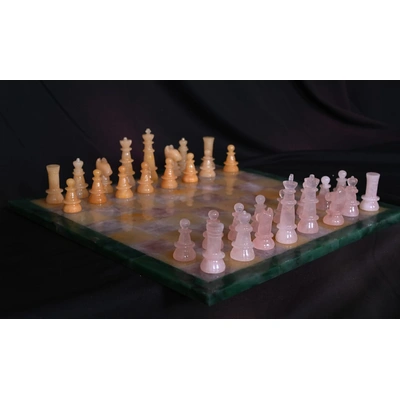 Gemstone Chess Set (Rose quartz and yellow aventurine stones)