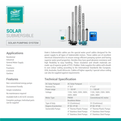 Pumps (Solar Submersible Solar Puming System)