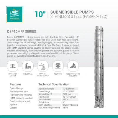 Pumps (10″ Submersible Pumps Stainless Steel (Fabricated))