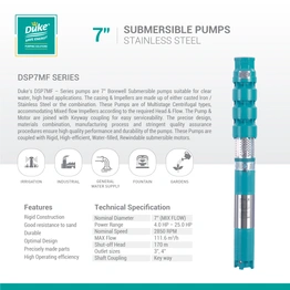 Duke 7" Submersible Pumps with Stainless Steel and Cast Iron