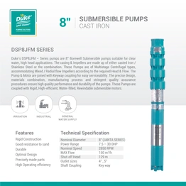 Duke 8" Submersible Pumps with Cast Iron