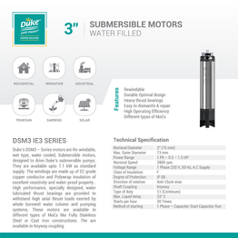 Duke 3" Submersible Motors Water Filled