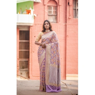 Khaddi Georgette Handloom Banaras Saree