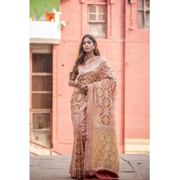 Pure Khaddi Georgette Banaras Handloom Saree