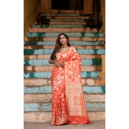 Banarasi Katan Kadhwa Tilfi Patola Pure Silk Handloom Saree