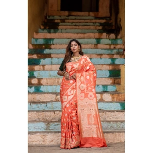 Banarasi Katan Kadhwa Tilfi Patola Pure Silk Handloom Saree