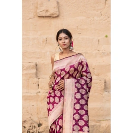 Banarasi Pure Katan Boota with Meena Banaras Handloom Saree