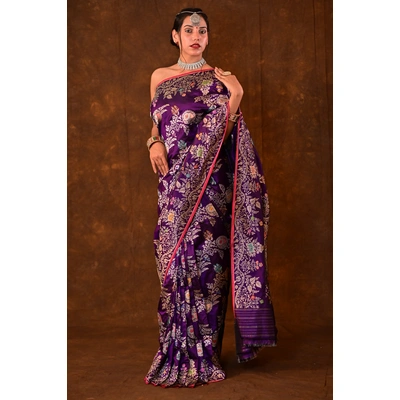 Pure Katan Jangla Menakari Tilfei Banarasi Handloom Saree