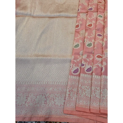 Pink Pure katan Jangla Banarasi Handloom Saree