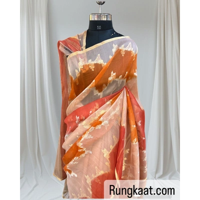 Pure Kora Tissue Rungkaat Banarasi Handloom Saree