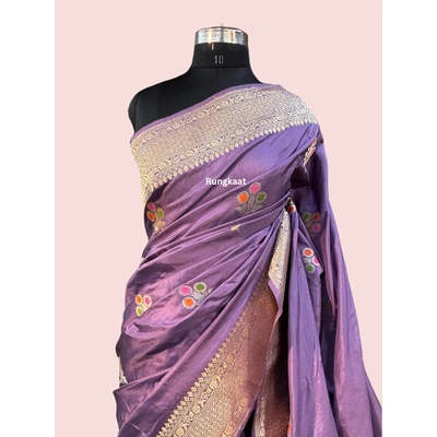 Pure Katan Belbooti Banarasi Handloom Saree