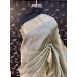 Gray Pure Tissue Banarasi Handloom Saree