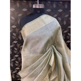 Gray Pure Tissue Banarasi Handloom Saree