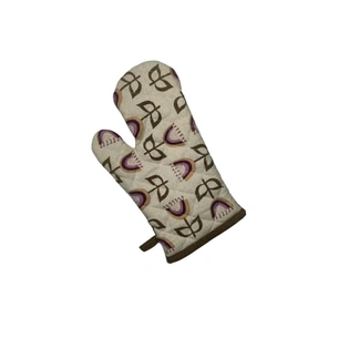 Recycled Cotton Floral Design Oven Mitt & Pot Holder