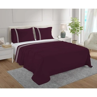 Attica Tracery Premium Cotton Bedlienen Set in Wine (108