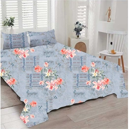 Floral Bliss 100% Cotton Digital Printed Bedsheet