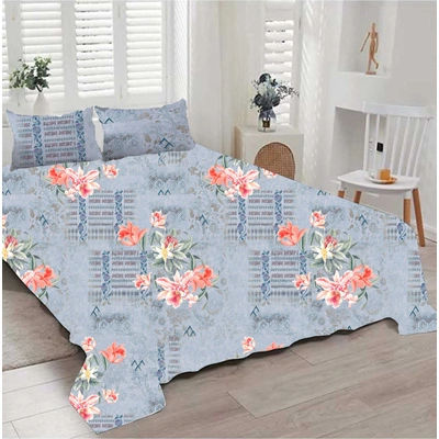 Floral Bliss 100% Cotton Digital Printed Bedsheet