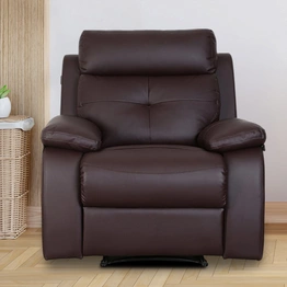 Recliners India Single Seater Recliner Sofa - Ohio (Color: Brown)