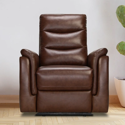 Recliners India Single Seater Recliner Sofa - Crown (Color: Dark Brown Two Tone)