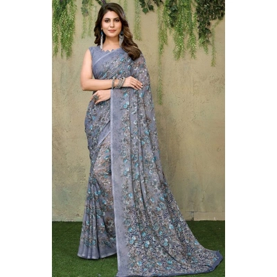 Geet Gauri Fashion Georgette Floral Printed Saree With Blouse