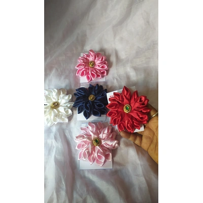 Giant adorable satin ribbon flower hair clip (Single Piece)