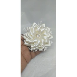 Attractive Sun Flower shaped Satin Ribbon Hair Clip (Single Piece)