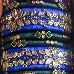 Grand Looking Set Of 6 Handmade Silk Thread Bangles