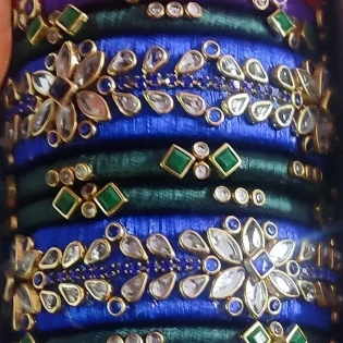 Grand Looking Set Of 6 Handmade Silk Thread Bangles