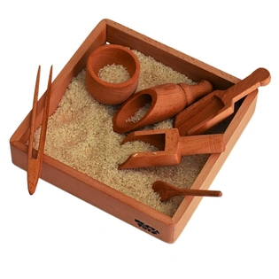 Sensory Wooden Toy Set with Montessori Tray (Beech Wood)