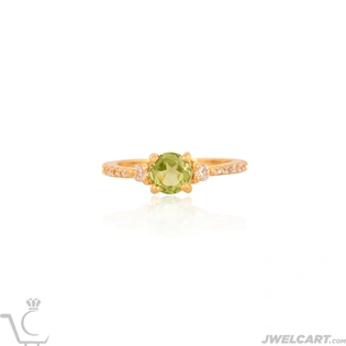 Peridot Gemstone 22k Gold Plated Silver Designer Ring