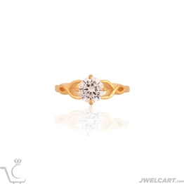 American Diamond 22K Gold Plating Silver Ring