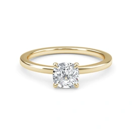 1.00 Carat Cushion Cut Lab Grown Solitaire Diamond Ring