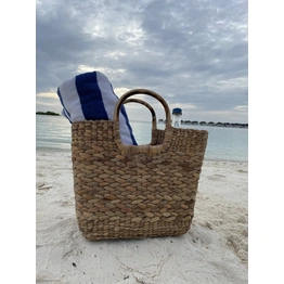 Water Hyacinth Basket Bag with Cane Handle