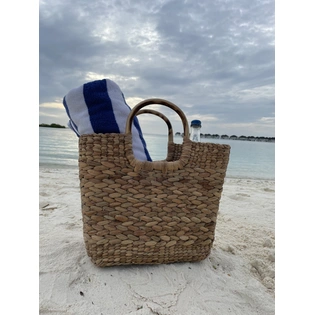 Water Hyacinth Basket Bag with Cane Handle