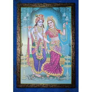 Radha krishna art (home decor wall hanging) frame 14*20 inch (sparkle finish)