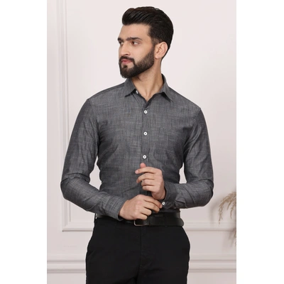 Gingham Dark Grey Cotton Shirt