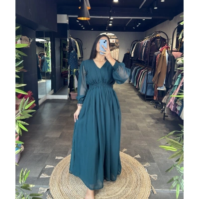 OkCloth Side Slit Long Dress (Full-stitch)