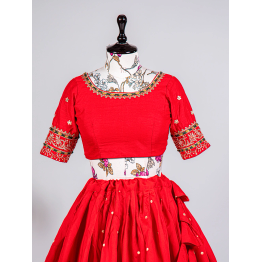 OkCloth Red Paithani Lehenga choli