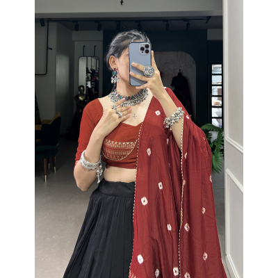 OkCloth Pure Chanderi Lehenga